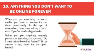 Top 10 Things You Should Never Share On Social Media | PDF
