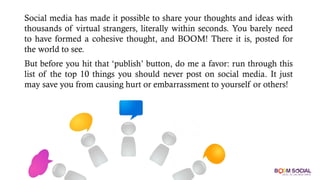 Top 10 Things You Should Never Share On Social Media | PDF