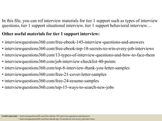 Top 10 tier 1 support interview questions and answers | PPTX