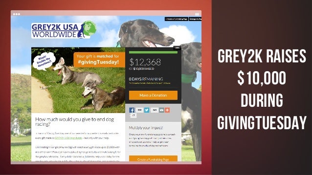 #GIVINGTUESDAY
GREY2K Raises
$10,000
during
GivingTuesday
 