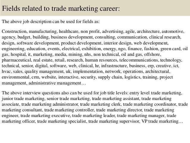 Top 10 trade marketing interview questions and answers