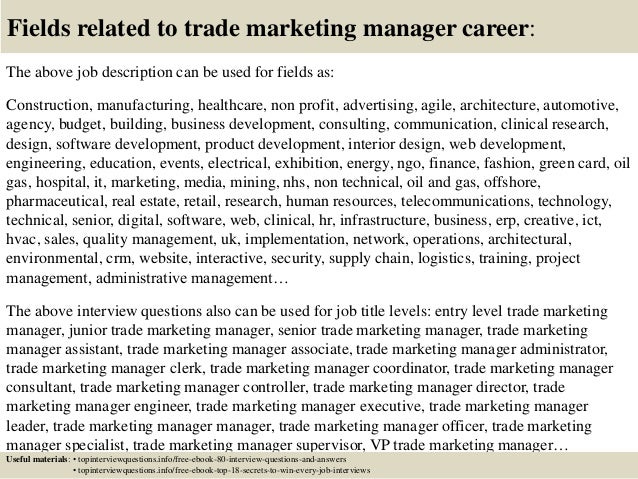trade marketing job description