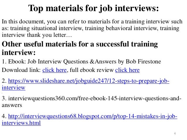 training interview questions