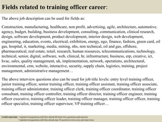 Top 10 training officer interview questions and answers | PPTX