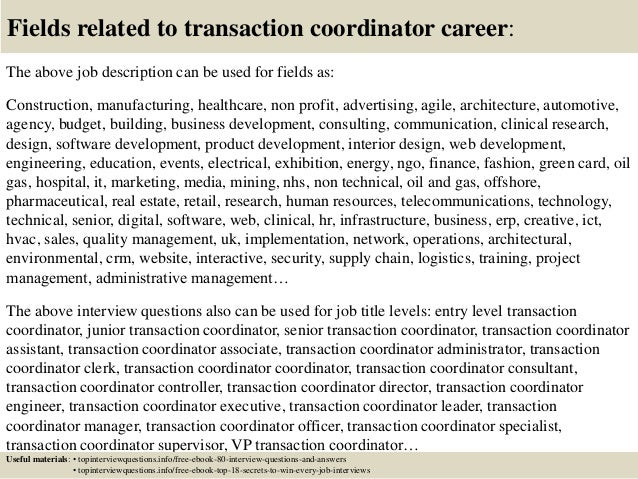 top 10 transaction coordinator interview questions and answers situational based questions