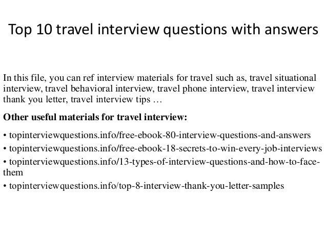 travel associate interview questions