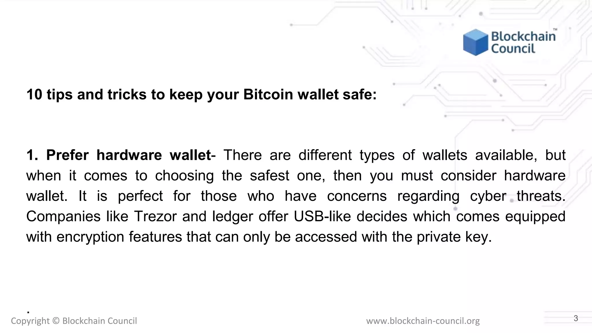 Top 10 tricks to keep your bitcoin wallet safe | PPTX