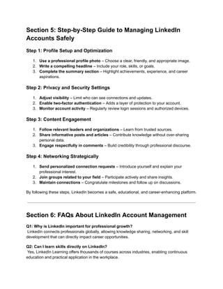 Mastering Safe LinkedIn Account Management for Career Growth and ...
