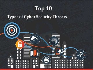 Top 10
Types ofCyber SecurityThreats
 
