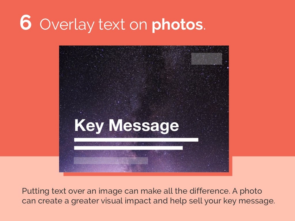 Key Message Overlay text on