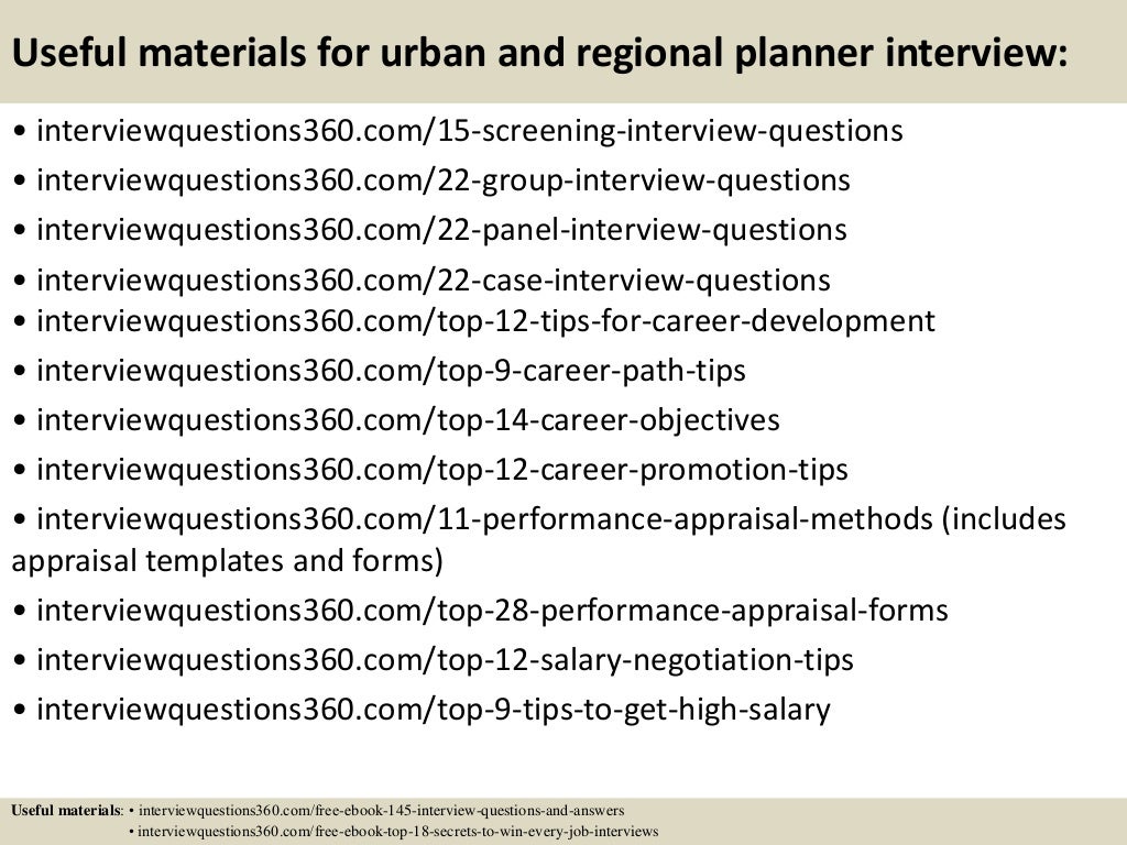 Top 10 urban and regional planner interview questions and answers