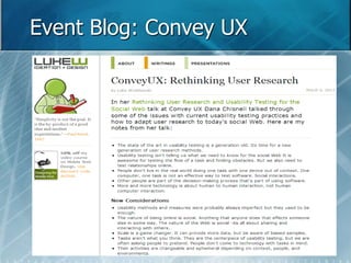 Event Blog: Convey UX 
 