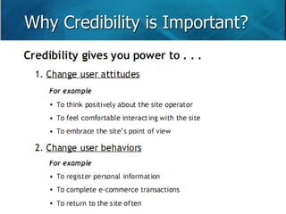 Why Credibility is Important? 
 