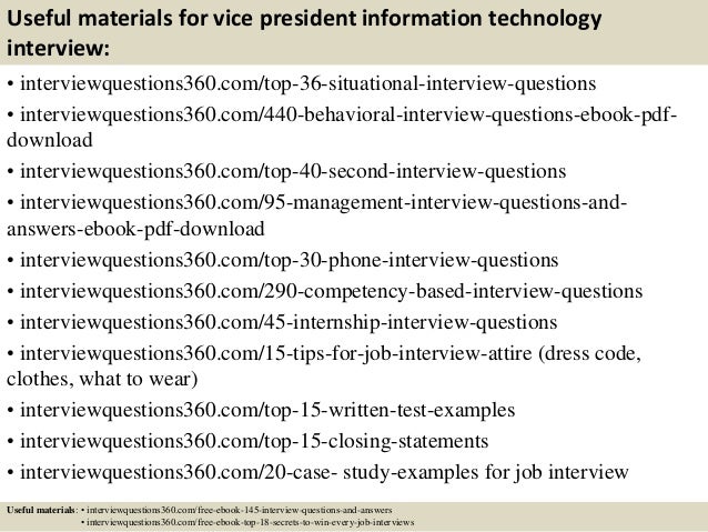 top 10 vice president information technology interview technology interview questions
