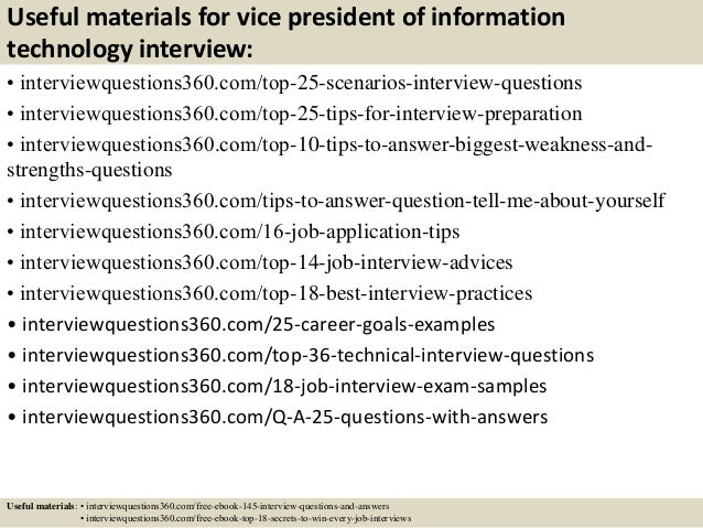 top 10 vice president of information technology interview questions a interview question for information technology