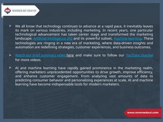 Top 10 ways marketers are leveraging AI and machine learning ...