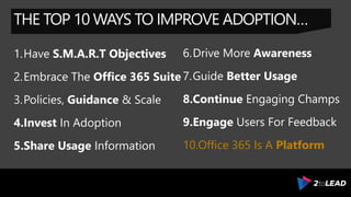Top 10 Ways To Improve Office 365 Adoption | PPTX