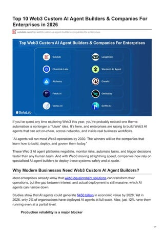 Top 10 Web3 Custom AI Agent Builders Companies For Enterprises in 2026.pdf