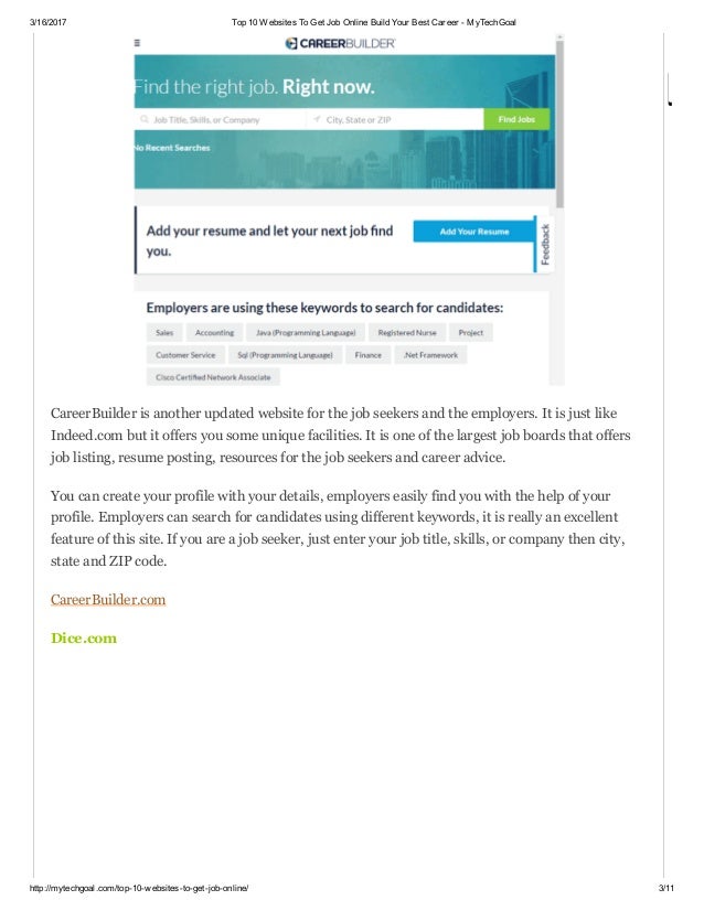 top ten job sites