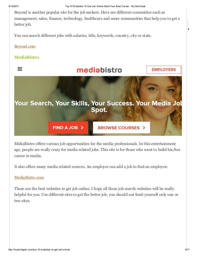 top 10 job search websites