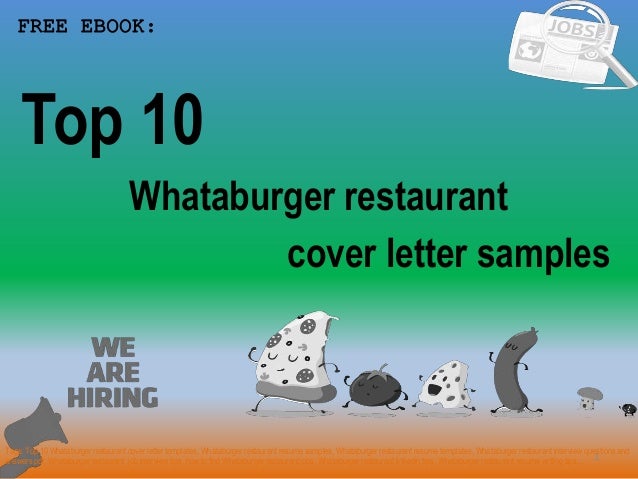Top 10 Whataburger Restaurant Cover Letter Samples