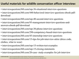 Top 10 wildlife conservation officer interview questions and answers | PPTX