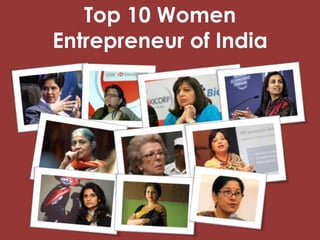 Top 10 Women
Entrepreneur of India

 