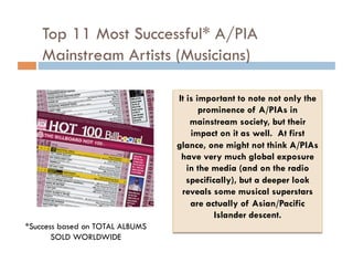 Top 11 Most Successful* A/PIA Mainstream Artists (Musicians) ,[object Object],*Success based on TOTAL ALBUMS SOLD WORLDWIDE 