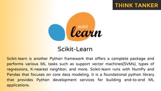 Top 11 python frameworks for machine learning and deep learning | PDF