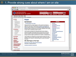 1. Provide strong cues about where I am on siteInteractive Technology Solutions