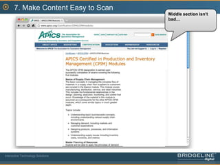 6. Create a clear visual hierarchyPretty good…Interactive Technology Solutions
