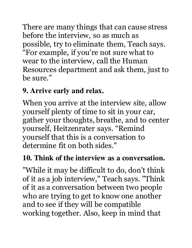 how early should you arrive for an interview