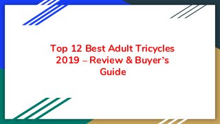 Top 12 Best Adult Tricycles
2019 – Review & Buyer’s
Guide
 