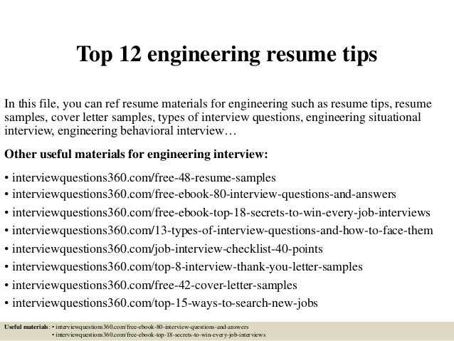 engineering resume tips