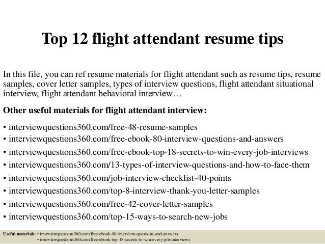 Objectives in resume for flight attendants