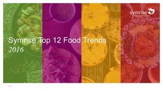 2016
Symrise Top 12 Food Trends
2016
 
