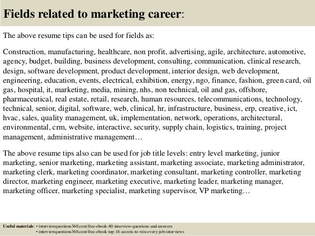 marketing resume tips