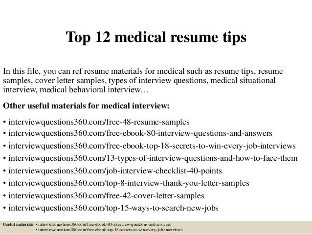 medical residency resumes