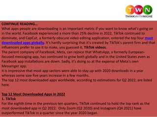 Top 12 Most Downloaded Apps In 2022 | PPTX