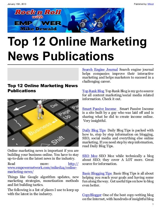 Top 12 online marketing news publications