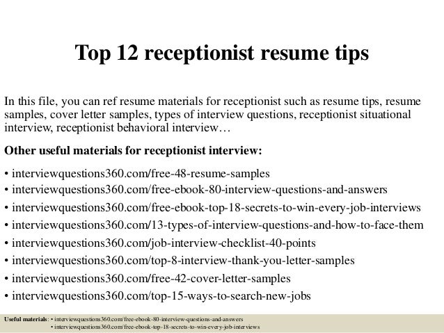 top 12 receptionist resume tips 1 638