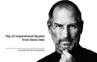 Top 12 Inspirat ional Quotes
            from Steve Jobs

        Compiled by Phil Gerbyshak
 