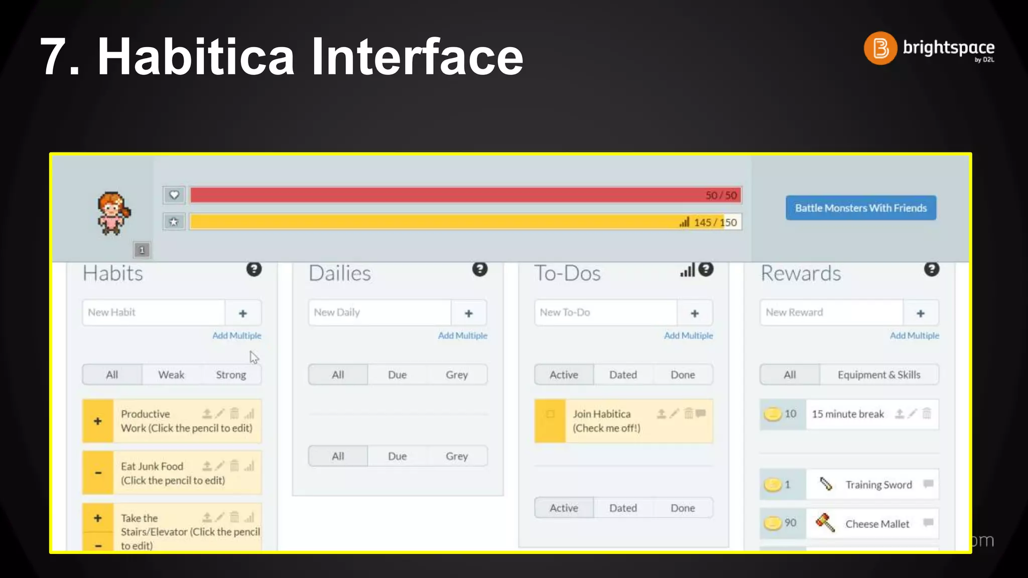 7. Habitica Interface
 