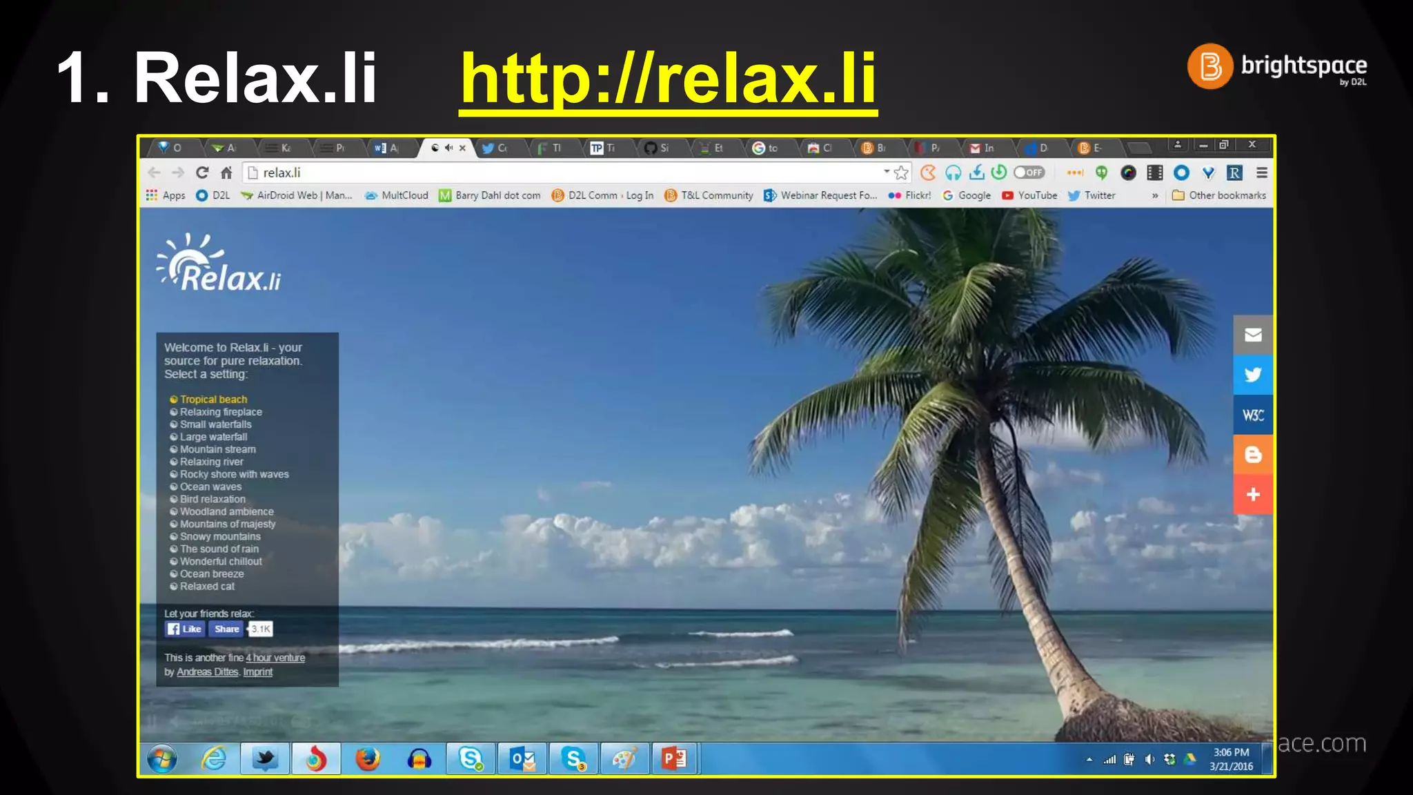 1. Relax.li http://relax.li
 