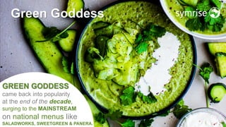 14
Green Goddess
GREEN GODDESS
came back into popularity
at the end of the decade,
surging to the MAINSTREAM
on national m...