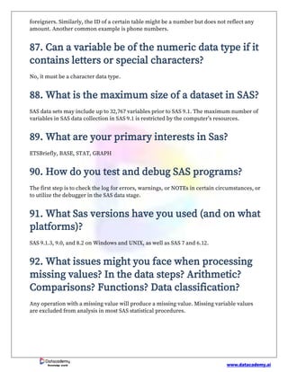 Top 140+ Advanced SAS Interview Questions and Answers.pdf