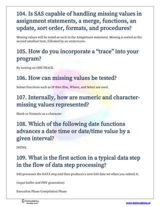 Sas Problem Solving Question Top 140+ Advanced SAS Interview Questions and Answers.pdf