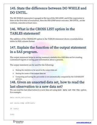 Top 140+ Advanced SAS Interview Questions and Answers.pdf