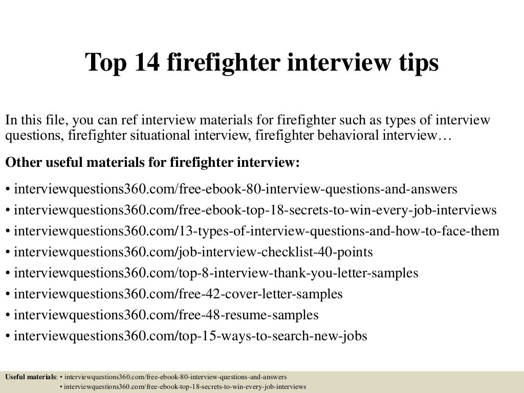 Top 14 firefighter interview tips