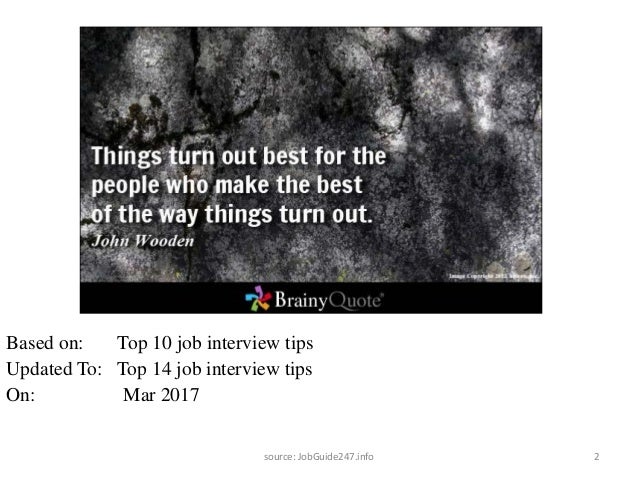 top interviewing tips